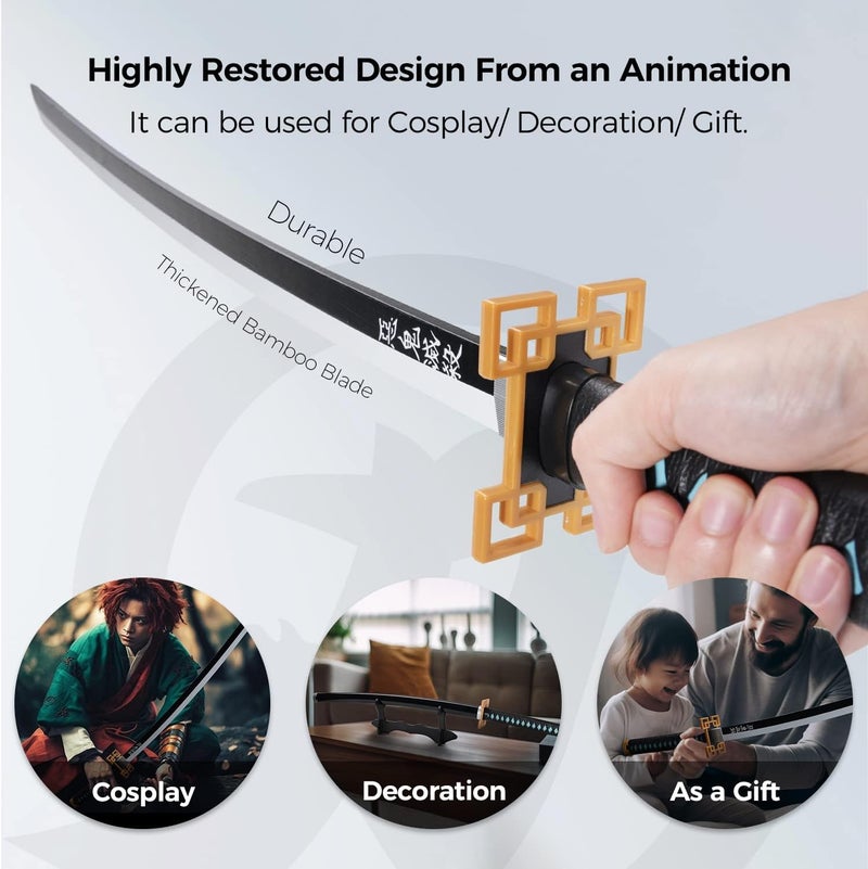 Cold Blade Demon Katana - 41 Inch Anime Replica with Belt and Stand - Durable Sword Perfect for Cosplay - Nichirin Sword with Authentic Design - Image 2